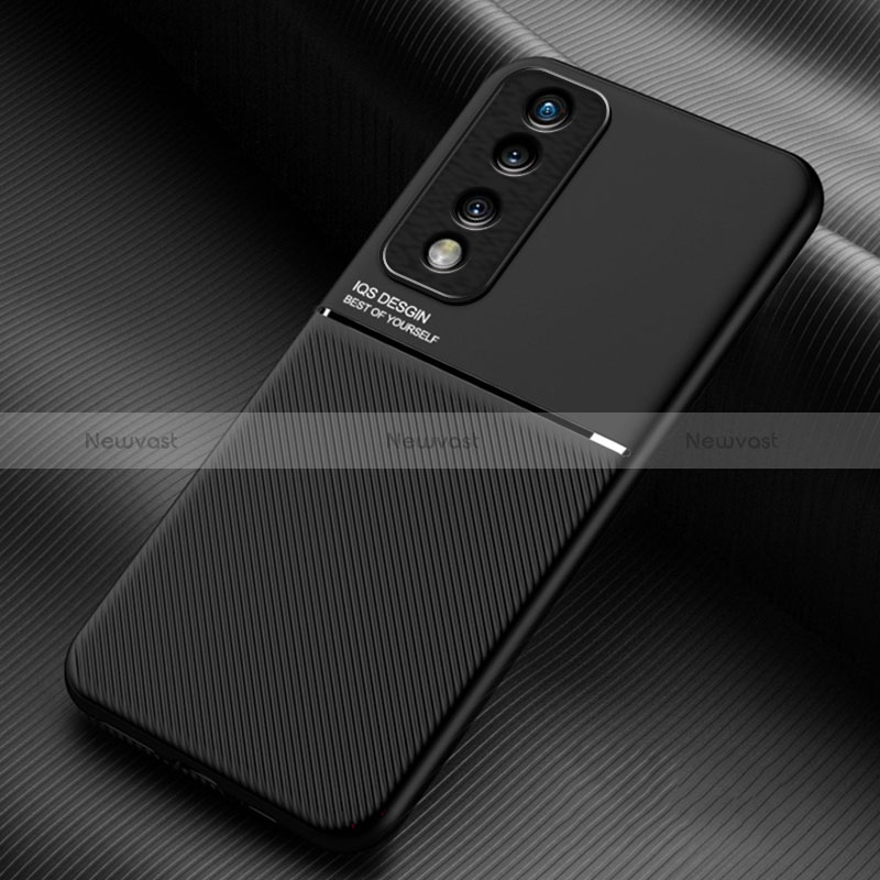 Ultra-thin Silicone Gel Soft Case Cover with Magnetic for Huawei Honor 70 Pro 5G Black