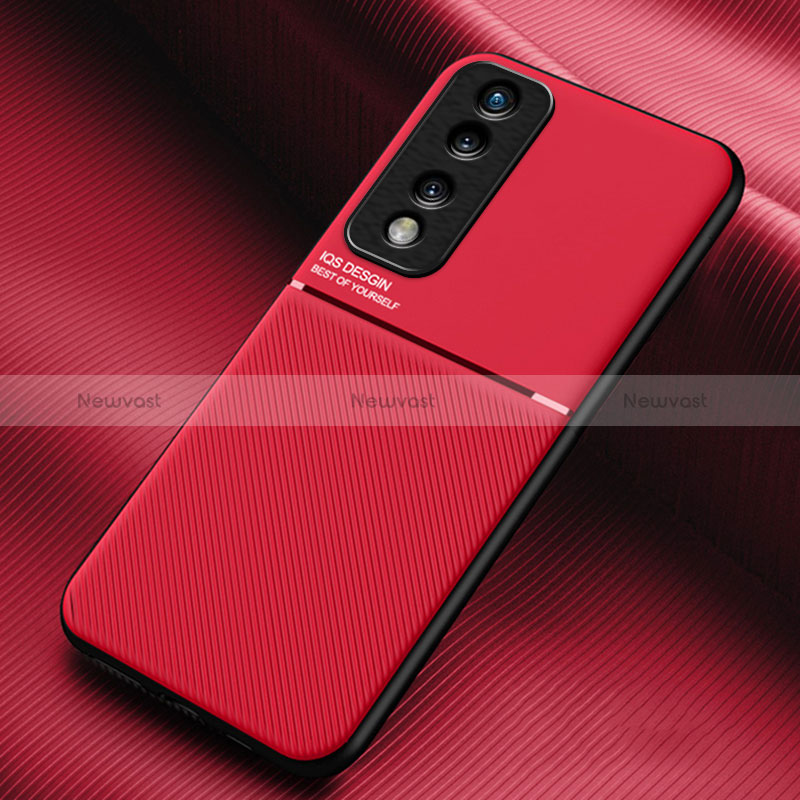 Ultra-thin Silicone Gel Soft Case Cover with Magnetic for Huawei Honor 70 Pro+ Plus 5G Red