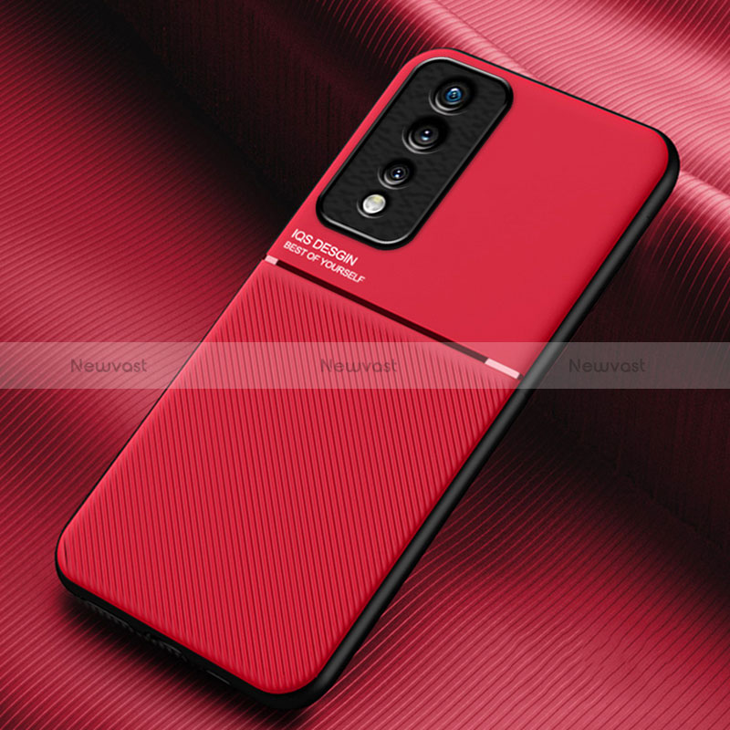 Ultra-thin Silicone Gel Soft Case Cover with Magnetic for Huawei Honor 80 GT 5G Red