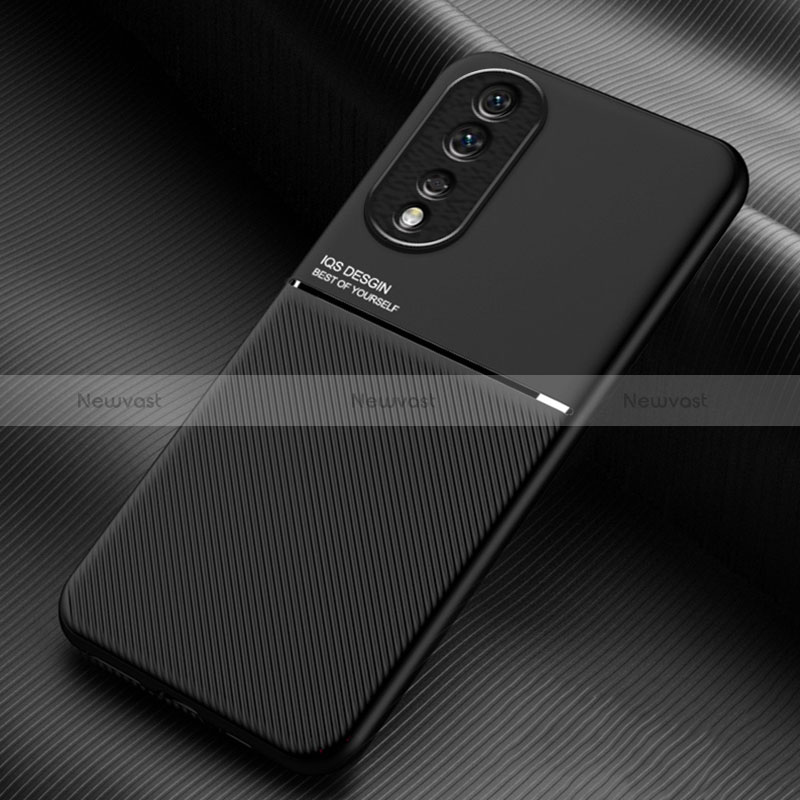 Ultra-thin Silicone Gel Soft Case Cover with Magnetic for Huawei Honor 80 Pro Flat 5G Black