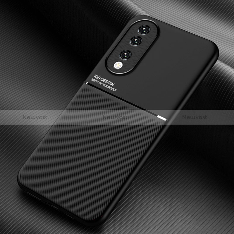 Ultra-thin Silicone Gel Soft Case Cover with Magnetic for Huawei Honor 90 5G Black