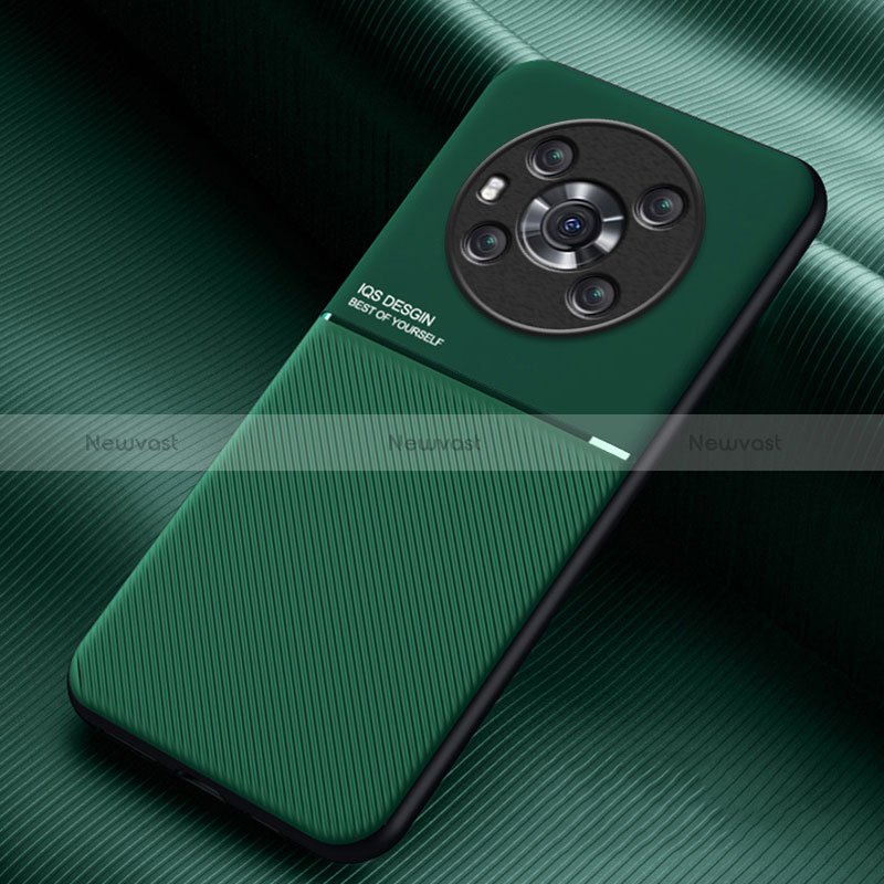 Ultra-thin Silicone Gel Soft Case Cover with Magnetic for Huawei Honor Magic3 5G Green