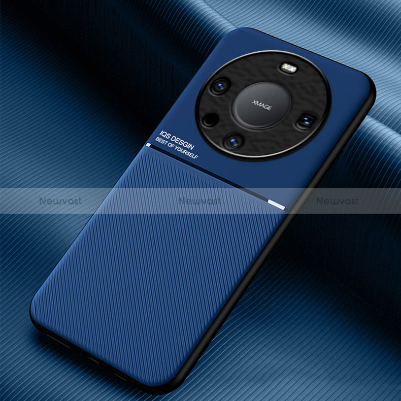 Ultra-thin Silicone Gel Soft Case Cover with Magnetic for Huawei Mate 60 Pro+ Plus Blue