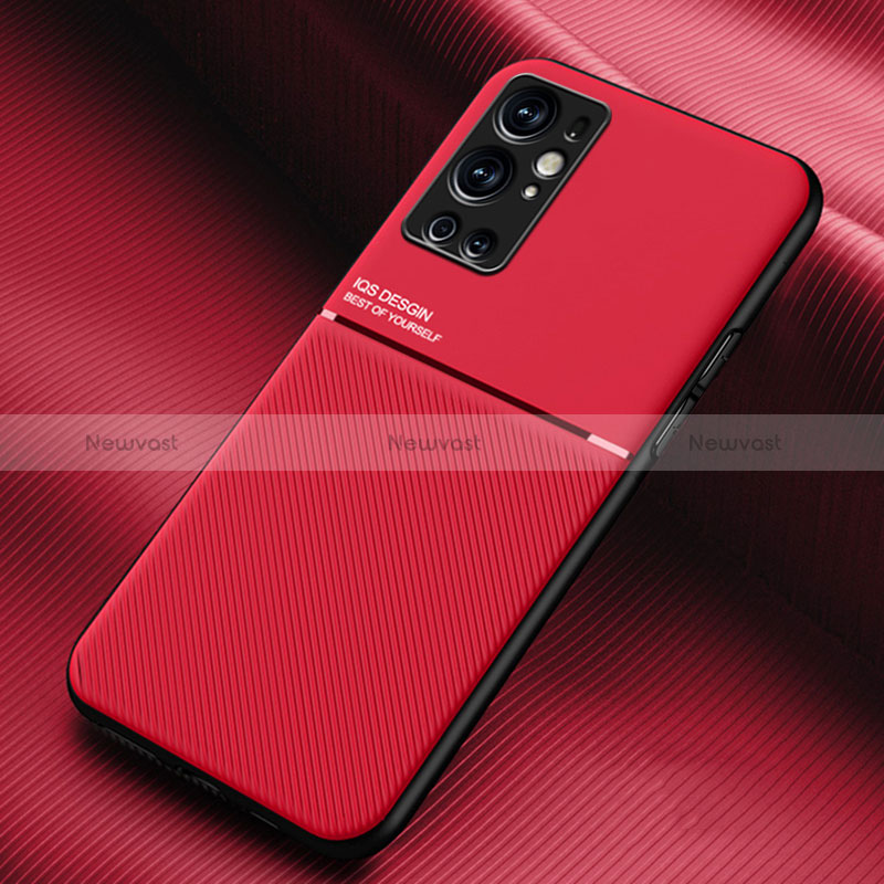 Ultra-thin Silicone Gel Soft Case Cover with Magnetic for OnePlus 9 Pro 5G Red