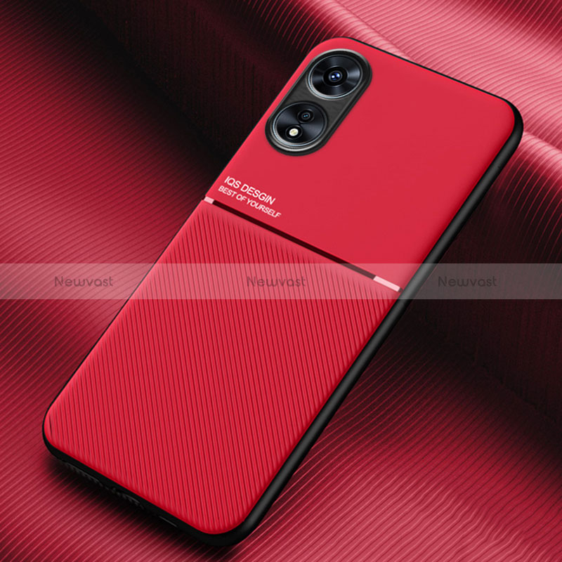 Ultra-thin Silicone Gel Soft Case Cover with Magnetic for Oppo A1 5G Red