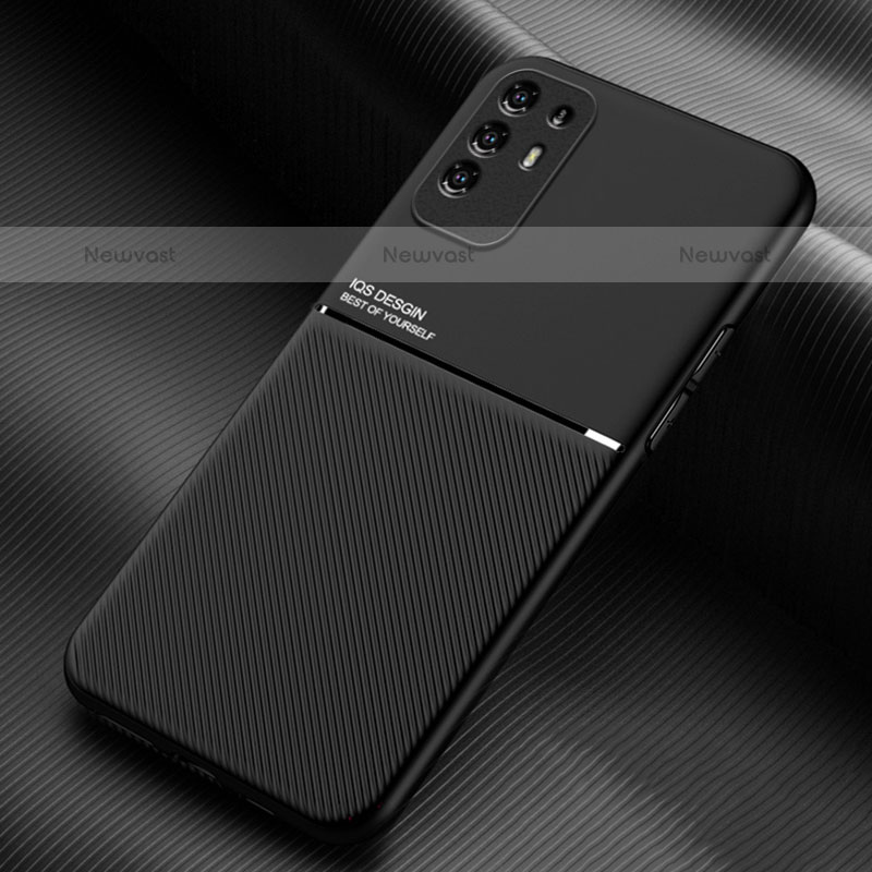 Ultra-thin Silicone Gel Soft Case Cover with Magnetic for Oppo A95 5G Black