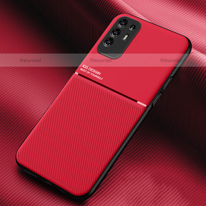 Ultra-thin Silicone Gel Soft Case Cover with Magnetic for Oppo A95 5G Red