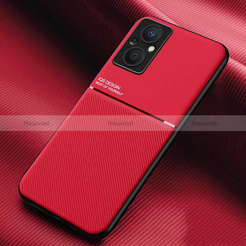 Ultra-thin Silicone Gel Soft Case Cover with Magnetic for Oppo A96 5G Red