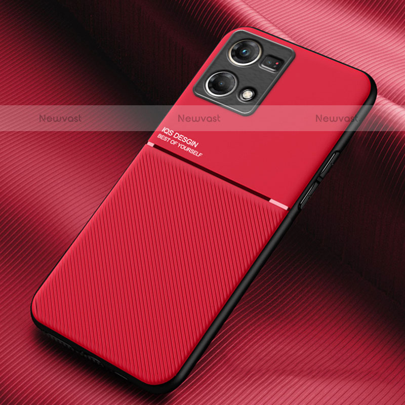 Ultra-thin Silicone Gel Soft Case Cover with Magnetic for Oppo F21s Pro 4G Red