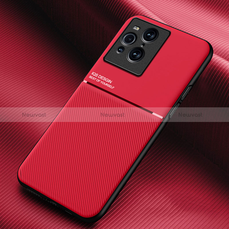 Ultra-thin Silicone Gel Soft Case Cover with Magnetic for Oppo Find X3 5G Red