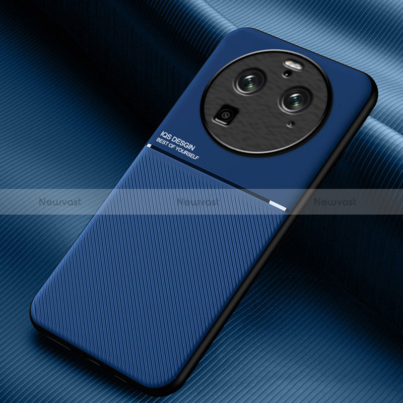 Ultra-thin Silicone Gel Soft Case Cover with Magnetic for Oppo Find X6 Pro 5G Blue