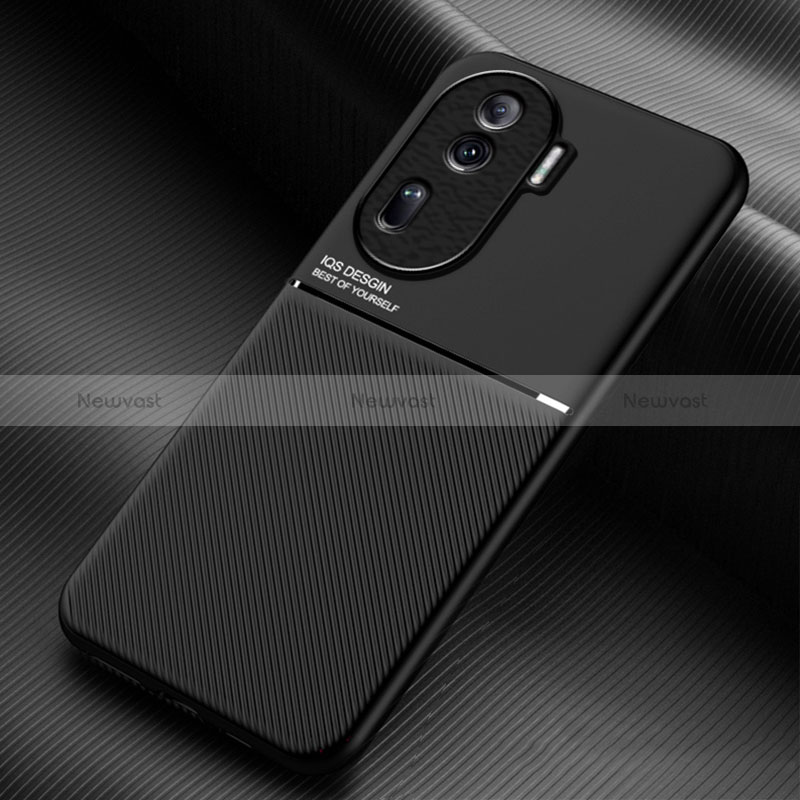 Ultra-thin Silicone Gel Soft Case Cover with Magnetic for Oppo Reno11 Pro 5G Black