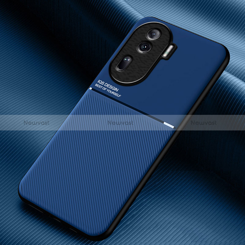 Ultra-thin Silicone Gel Soft Case Cover with Magnetic for Oppo Reno11 Pro 5G Blue