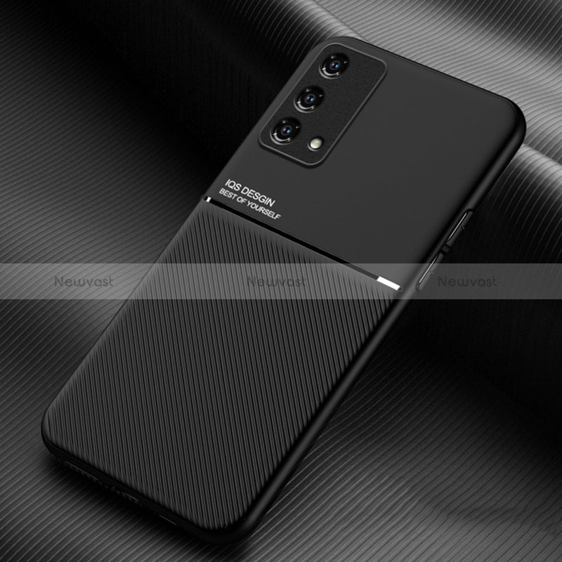 Ultra-thin Silicone Gel Soft Case Cover with Magnetic for Oppo Reno6 Lite Black