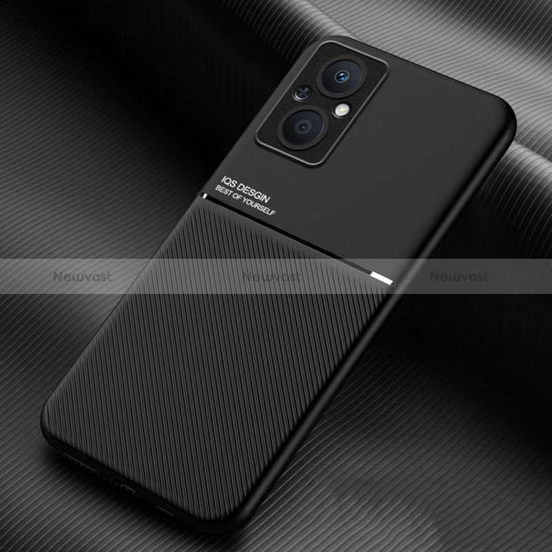 Ultra-thin Silicone Gel Soft Case Cover with Magnetic for Oppo Reno7 Z 5G Black