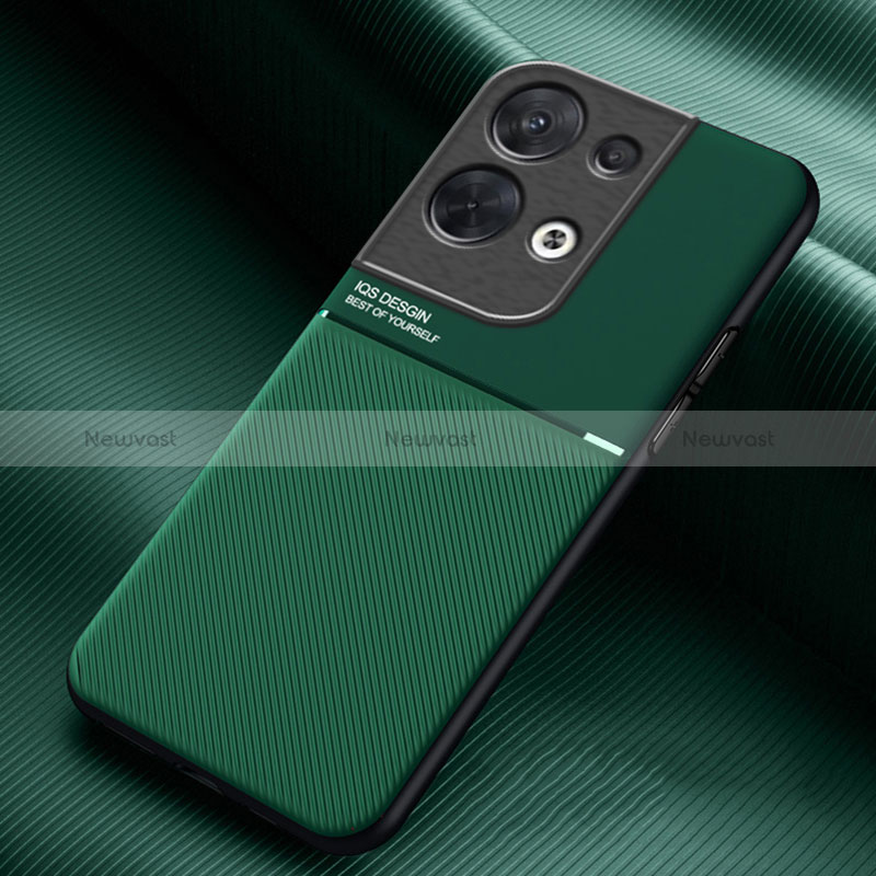 Ultra-thin Silicone Gel Soft Case Cover with Magnetic for Oppo Reno8 Pro 5G Green