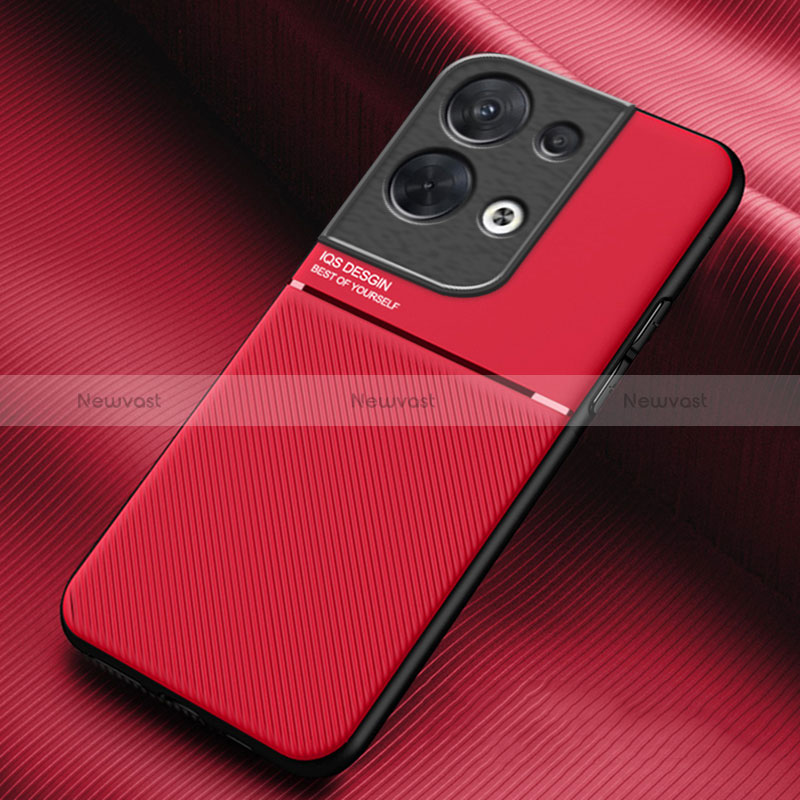 Ultra-thin Silicone Gel Soft Case Cover with Magnetic for Oppo Reno8 Pro 5G Red