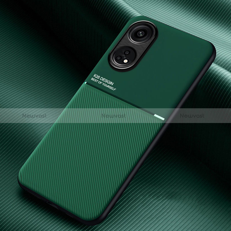 Ultra-thin Silicone Gel Soft Case Cover with Magnetic for Oppo Reno8 T 4G Green
