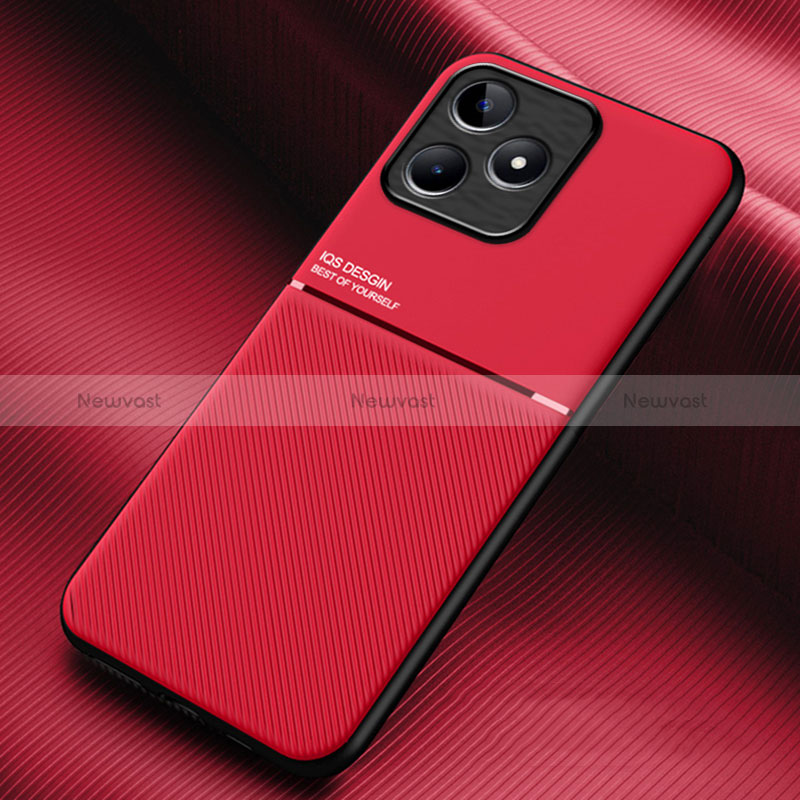 Ultra-thin Silicone Gel Soft Case Cover with Magnetic for Realme Narzo N53 Red