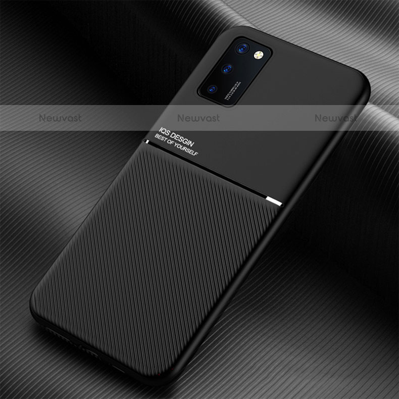 Ultra-thin Silicone Gel Soft Case Cover with Magnetic for Samsung Galaxy A02s Black