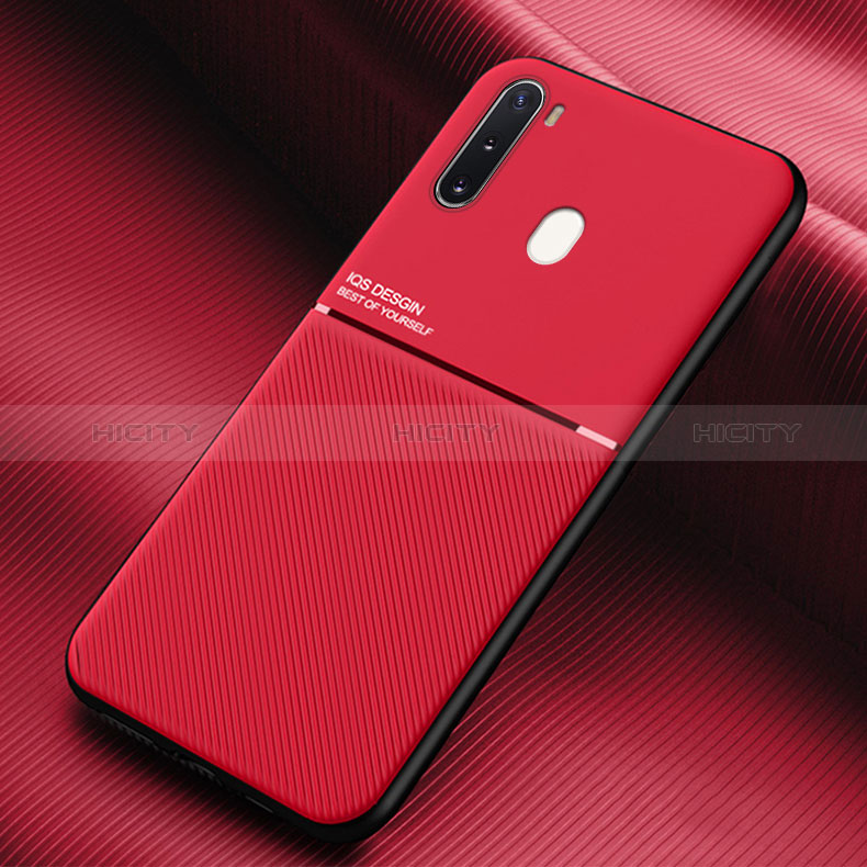 Ultra-thin Silicone Gel Soft Case Cover with Magnetic for Samsung Galaxy A21 European Red