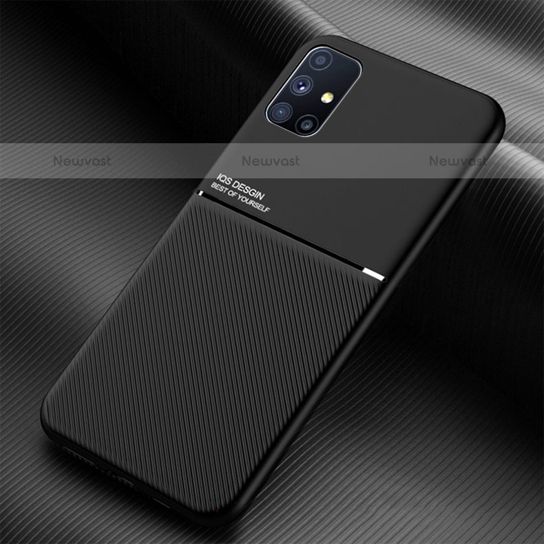 Ultra-thin Silicone Gel Soft Case Cover with Magnetic for Samsung Galaxy M51 Black