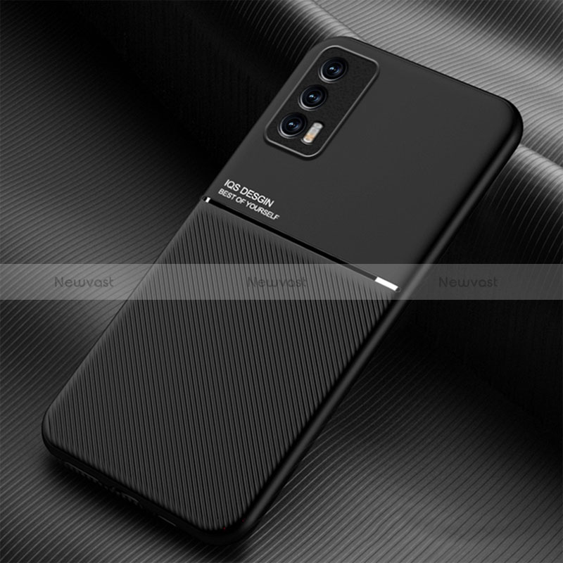 Ultra-thin Silicone Gel Soft Case Cover with Magnetic for Vivo iQOO 7 India 5G Black