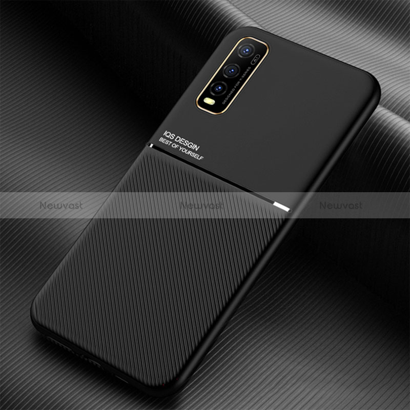 Ultra-thin Silicone Gel Soft Case Cover with Magnetic for Vivo iQOO U1 Black