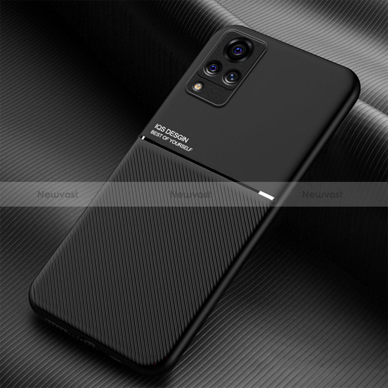 Ultra-thin Silicone Gel Soft Case Cover with Magnetic for Vivo V21s 5G Black