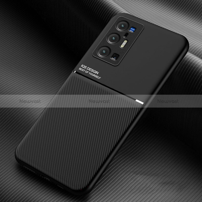 Ultra-thin Silicone Gel Soft Case Cover with Magnetic for Vivo X70 Pro+ Plus 5G Black