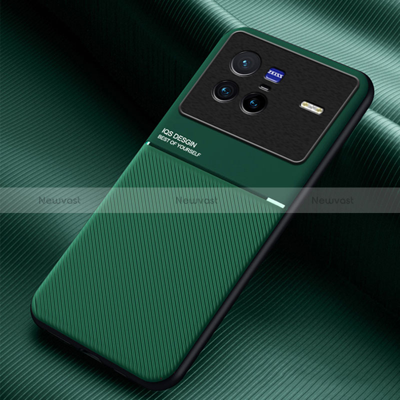 Ultra-thin Silicone Gel Soft Case Cover with Magnetic for Vivo X80 5G Green