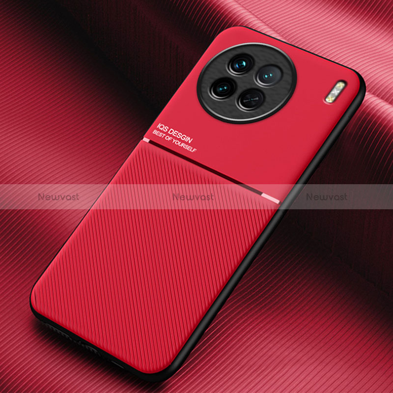 Ultra-thin Silicone Gel Soft Case Cover with Magnetic for Vivo X90 5G Red