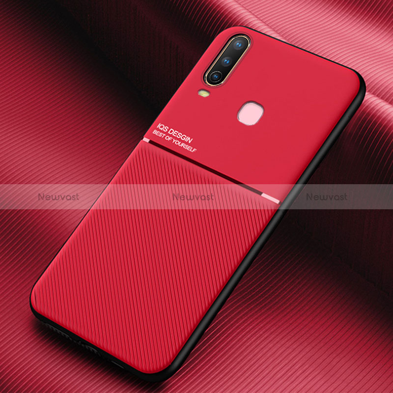 Ultra-thin Silicone Gel Soft Case Cover with Magnetic for Vivo Y11 Red