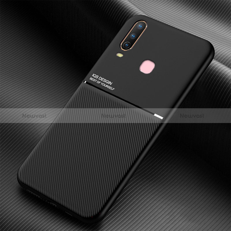 Ultra-thin Silicone Gel Soft Case Cover with Magnetic for Vivo Y15 Black