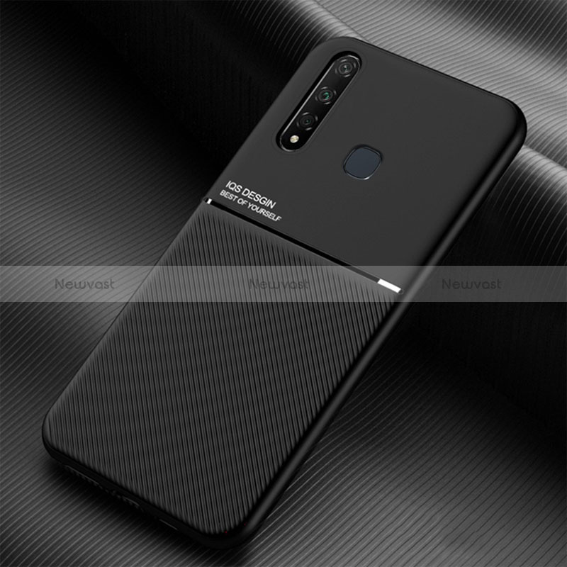 Ultra-thin Silicone Gel Soft Case Cover with Magnetic for Vivo Y19 Black