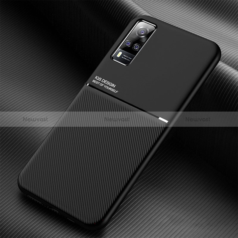 Ultra-thin Silicone Gel Soft Case Cover with Magnetic for Vivo Y31 (2021) Black