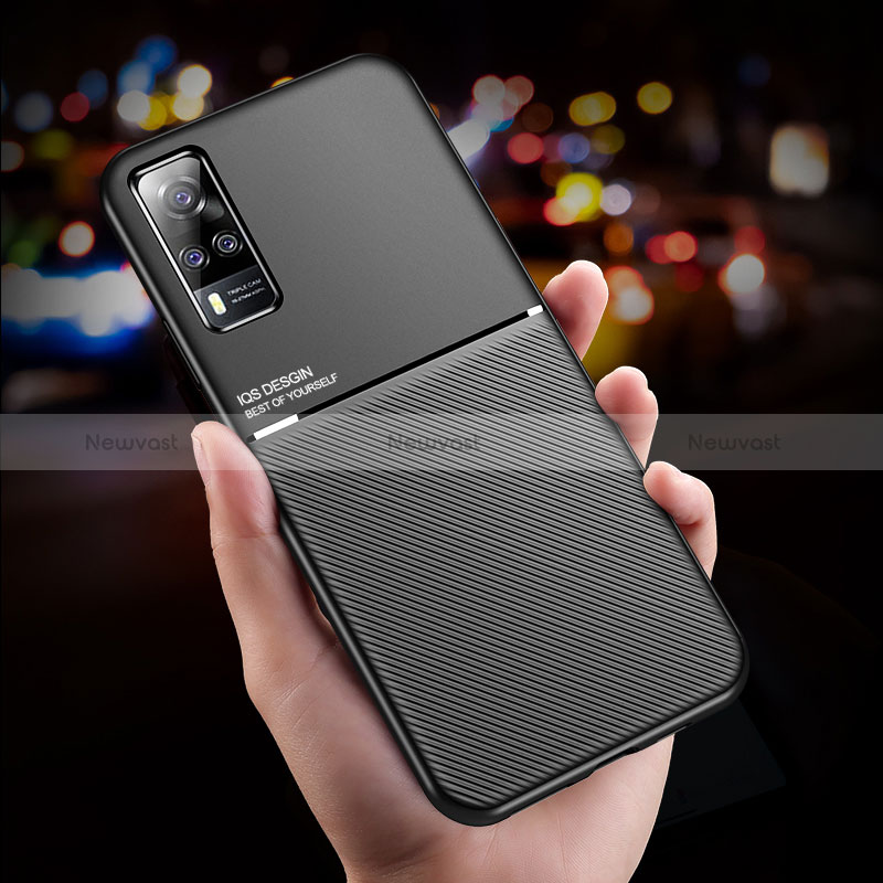 Ultra-thin Silicone Gel Soft Case Cover with Magnetic for Vivo Y51 (2021)