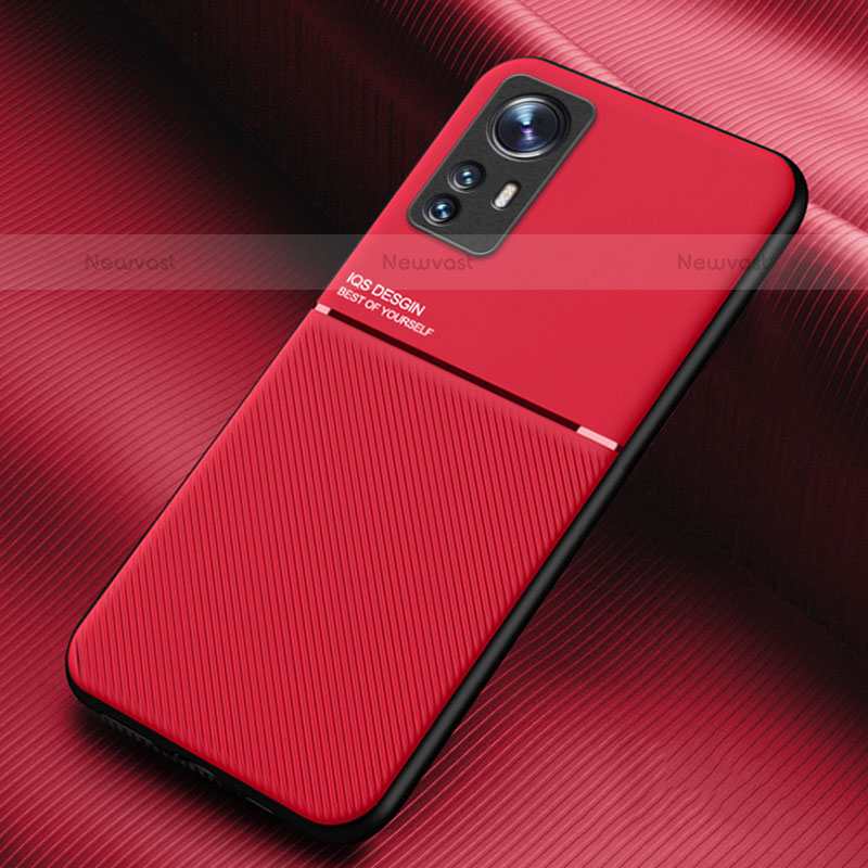 Ultra-thin Silicone Gel Soft Case Cover with Magnetic for Xiaomi Mi 12S 5G Red