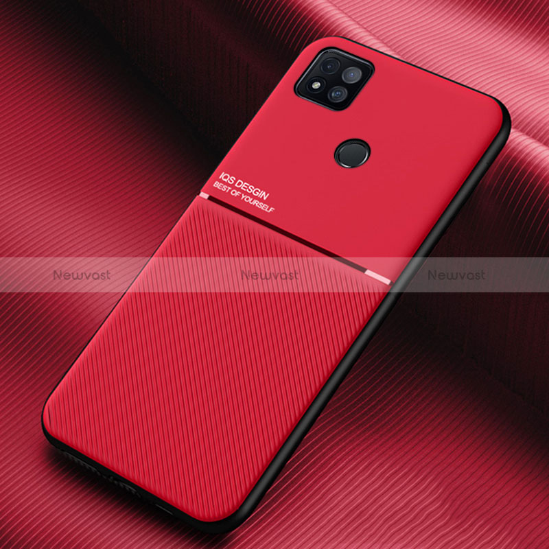 Ultra-thin Silicone Gel Soft Case Cover with Magnetic for Xiaomi POCO C31 Red