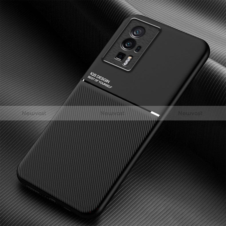 Ultra-thin Silicone Gel Soft Case Cover with Magnetic for Xiaomi Poco F5 Pro 5G Black