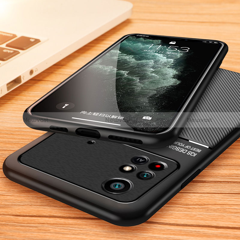 Ultra-thin Silicone Gel Soft Case Cover with Magnetic for Xiaomi Poco M4 Pro 4G