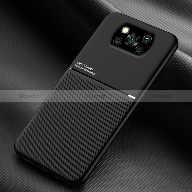 Ultra-thin Silicone Gel Soft Case Cover with Magnetic for Xiaomi Poco X3 NFC Black