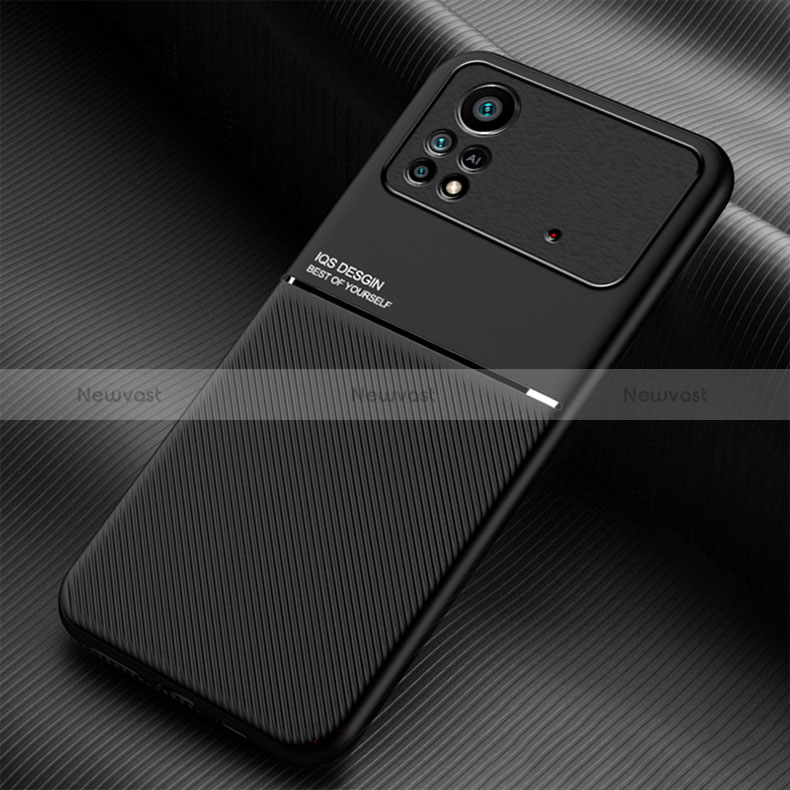 Ultra-thin Silicone Gel Soft Case Cover with Magnetic for Xiaomi Poco X4 Pro 5G Black