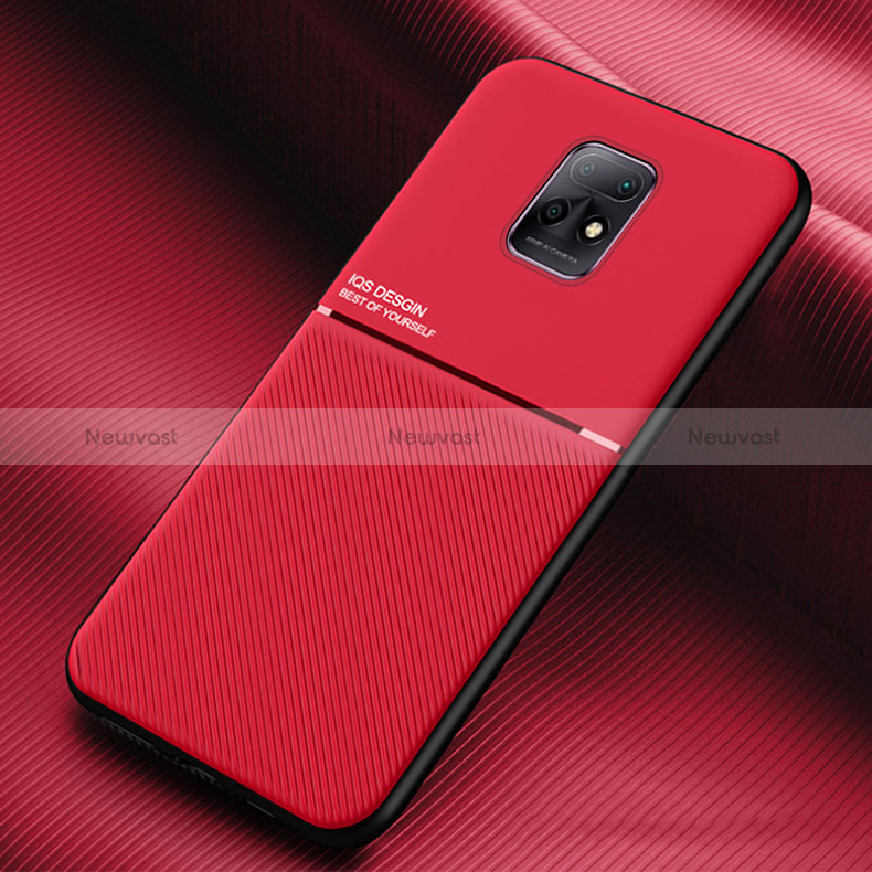 Ultra-thin Silicone Gel Soft Case Cover with Magnetic for Xiaomi Redmi 10X Pro 5G Red