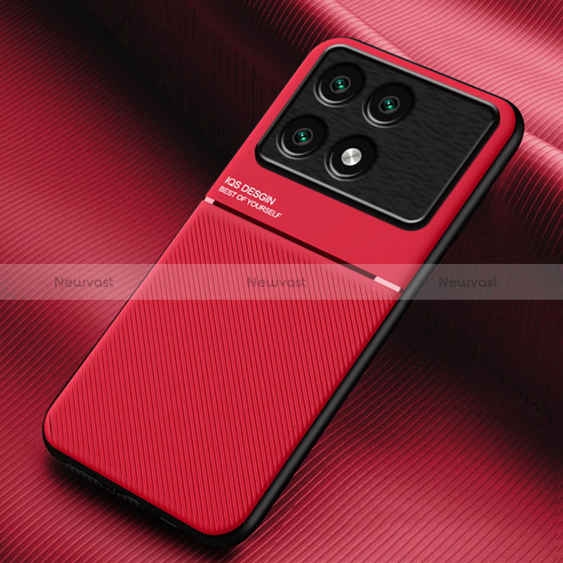 Ultra-thin Silicone Gel Soft Case Cover with Magnetic for Xiaomi Redmi K70 5G Red