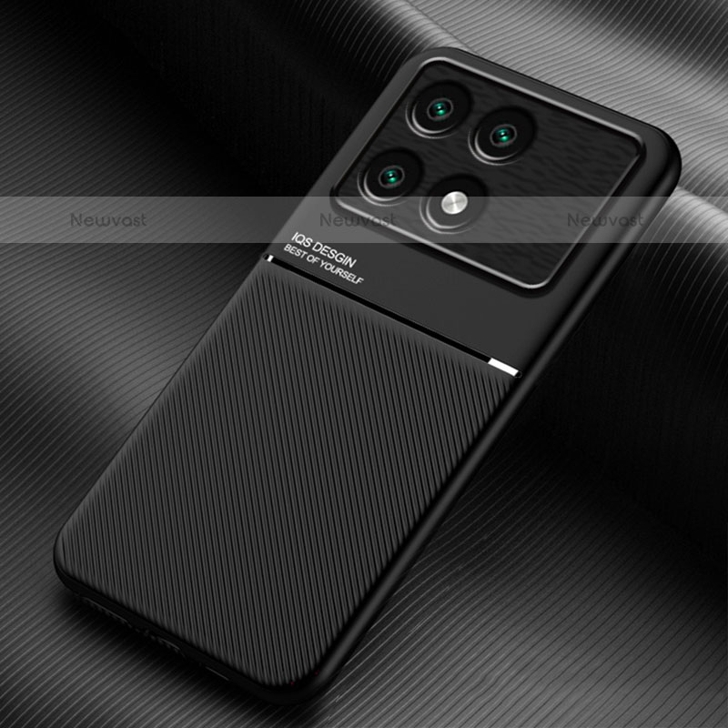 Ultra-thin Silicone Gel Soft Case Cover with Magnetic for Xiaomi Redmi K70E 5G Black