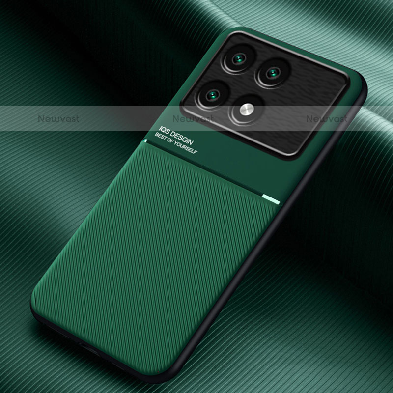 Ultra-thin Silicone Gel Soft Case Cover with Magnetic for Xiaomi Redmi K70E 5G Green