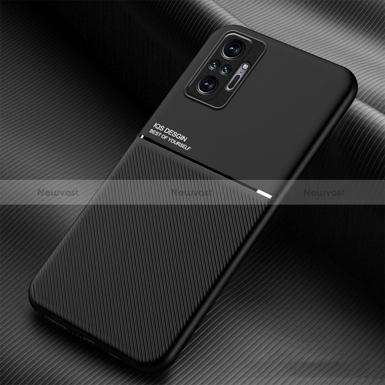 Ultra-thin Silicone Gel Soft Case Cover with Magnetic for Xiaomi Redmi Note 10 Pro 4G Black