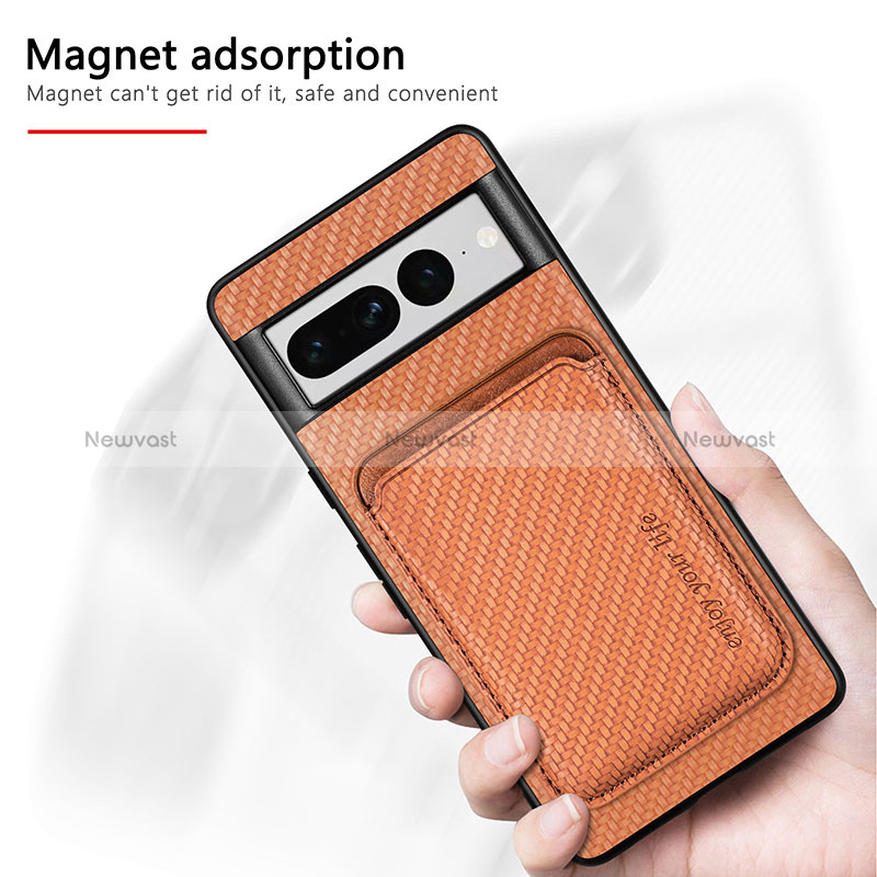 Ultra-thin Silicone Gel Soft Case Cover with Magnetic S01D for Google Pixel 7 Pro 5G