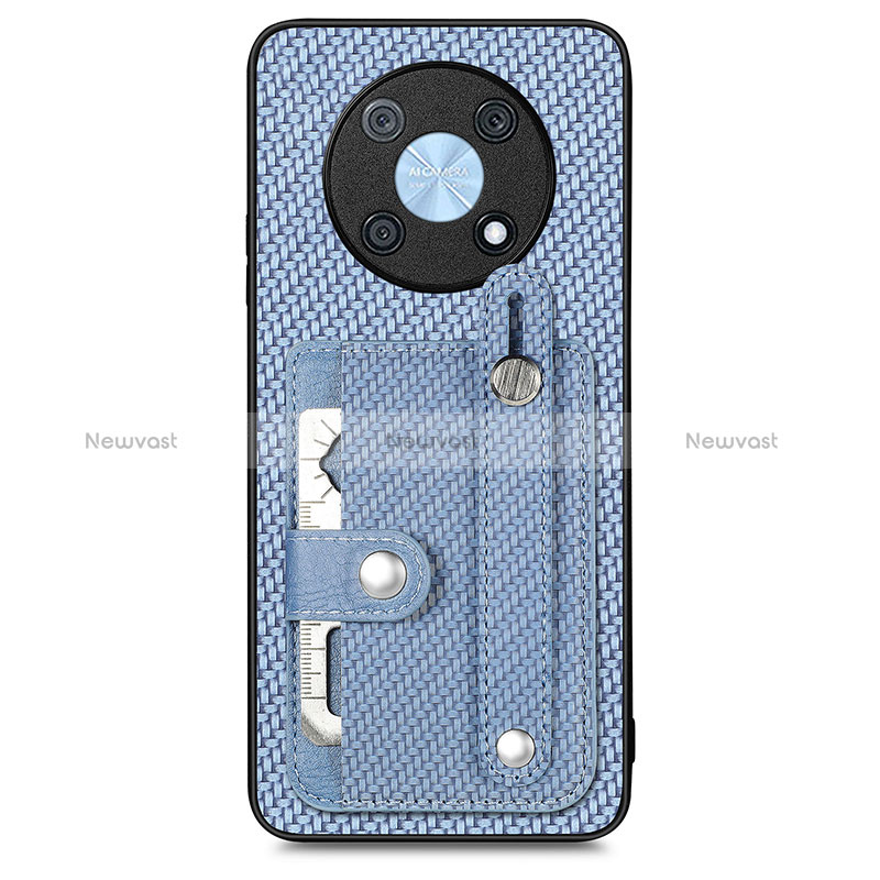 Ultra-thin Silicone Gel Soft Case Cover with Magnetic S01D for Huawei Enjoy 50 Pro Blue